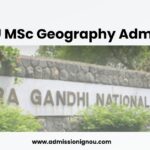IGNOU MSc Geography admission