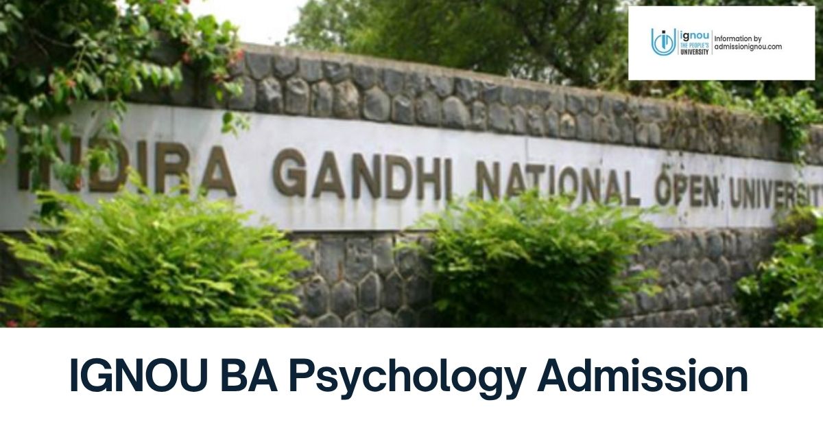 BA Psychology IGNOU admission
