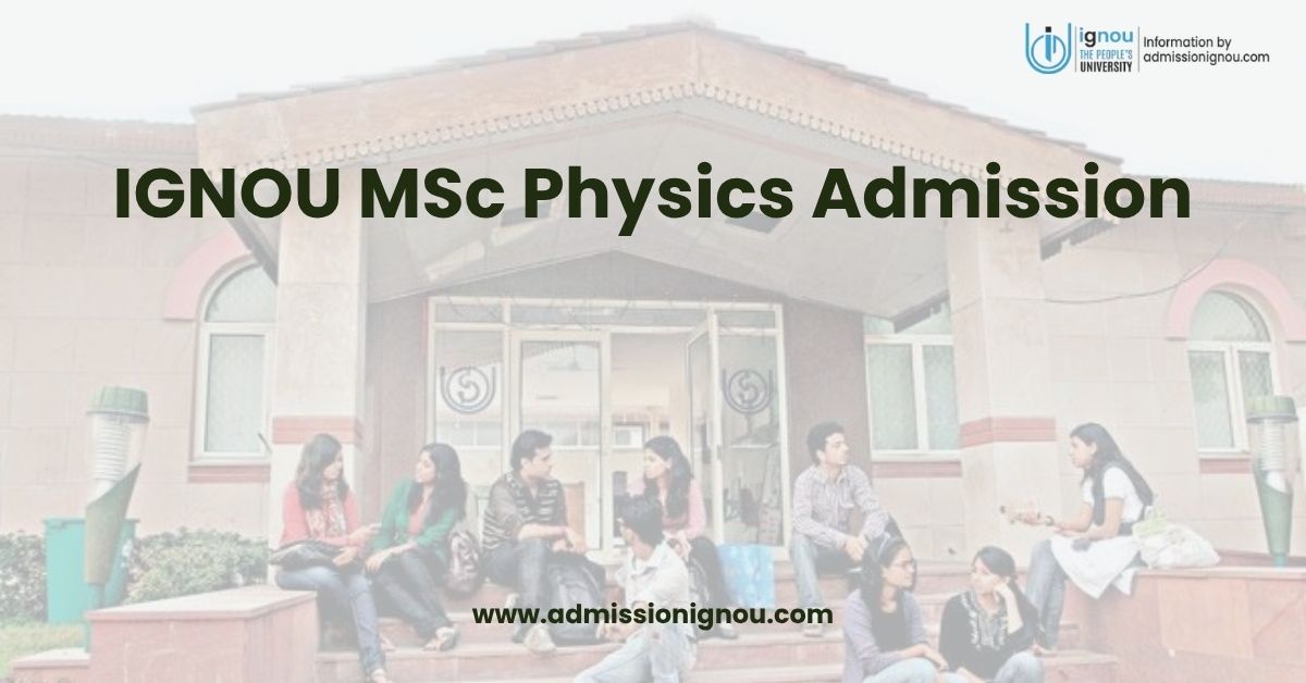 ignou msc in physics admission