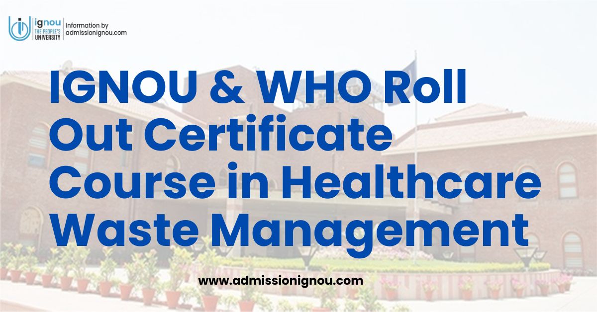 Certificate Course in Healthcare Waste Management